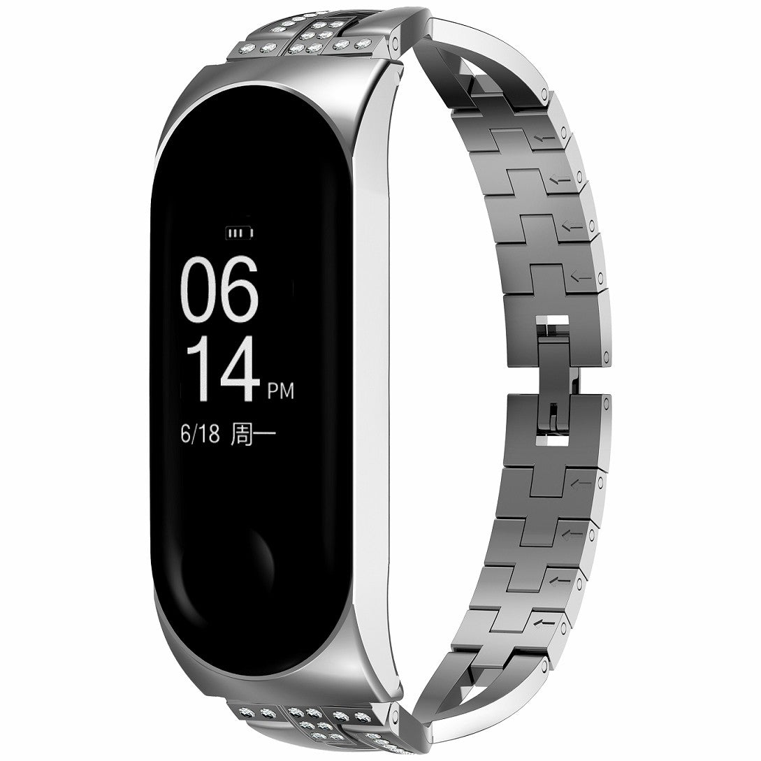 X-Shaped Design Aluminum Alloy Jewelry Wristband Bling Diamond Metal Strap for Xiaomi Mi Band 6 5 X-Shaped Design Aluminum Alloy Jewelry Wristband Bling Diamond Metal Strap for Xiaomi Mi Band 6 5